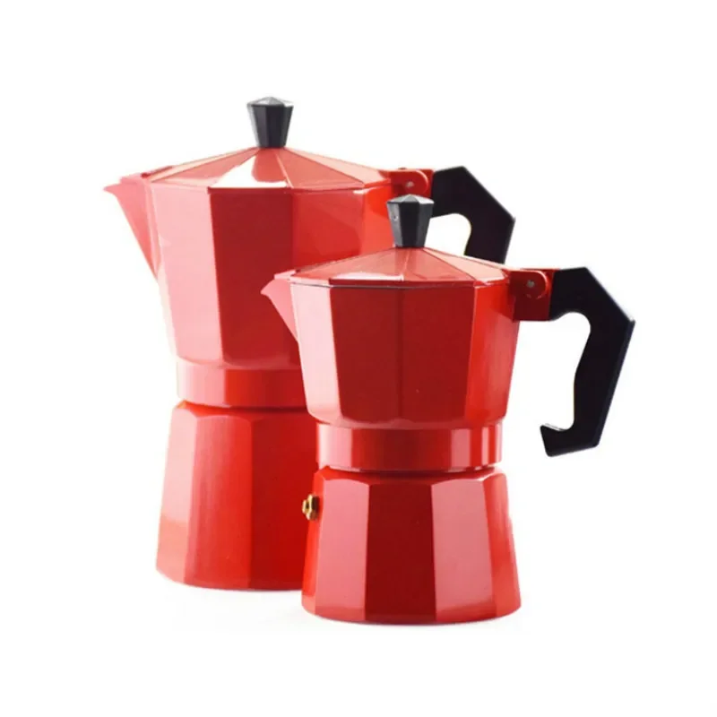 Red Moka Coffee Maker Italian Aluminum Octagonal Coffee Cup 2025