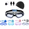 1Pc Adult Swimming Goggles Hd Swimming Goggles Non-Eye-Proof Silicone Earplugs Large Frame Anti-Fog Professional Waterproof Waterproof Ear Protection 1