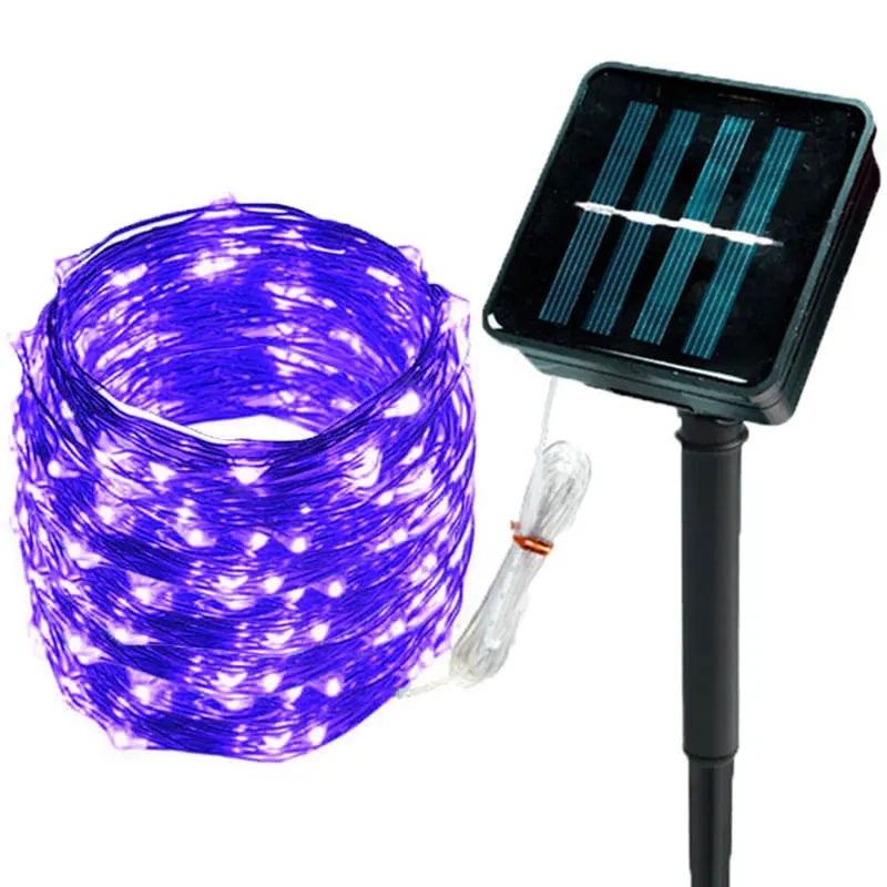 Solar-Powered Outdoor Fairy String Lights - 8 Mode Copper Wire Decorative Lighting for Patio, Garden, and Events