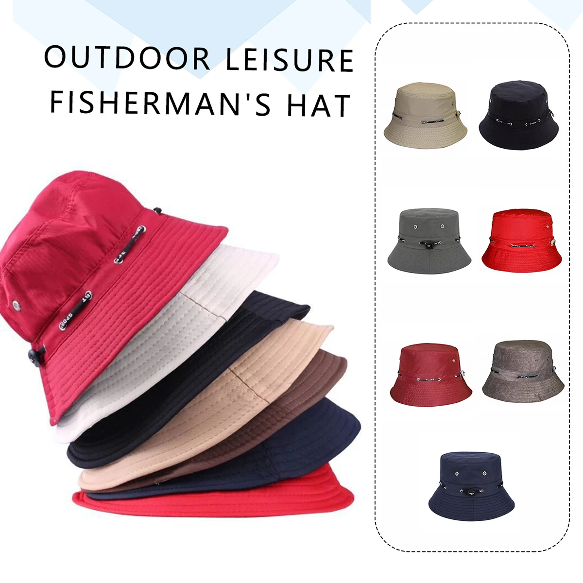 Folding Outdoor Camping Style Fisherman Hat Sun Protection Travel Hat Large Head Circumference Versatile Casual Sun Basin Hat Hiking Mountaineering Fishing Fishing