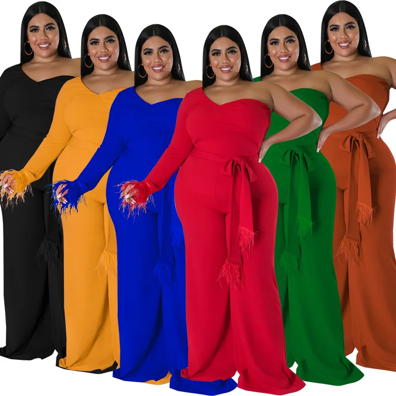 

European and American casual sexy solid color jumpsuit