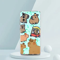 Cartoon Capybara Transparent Silicone Phone Case - FOR Samsung A30 (B1)
