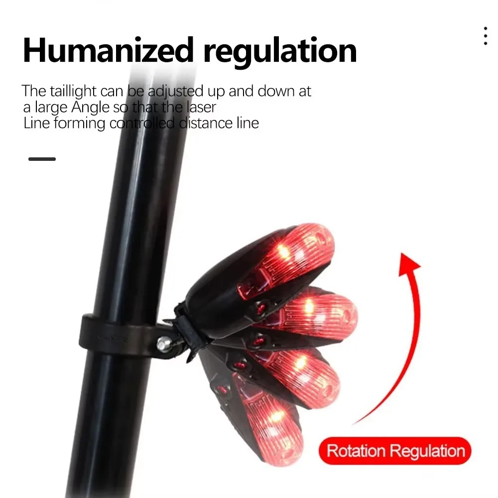 Super Bright Bicycle Rear Light Easy To Install Wide Angle Illumination Cycling Taillight Multiple Modes Safety Warning