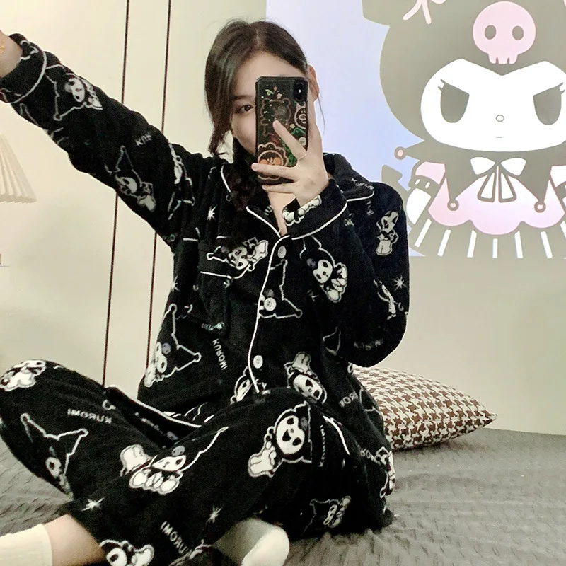 Sanrio Hello Kitty Summer Cute Pajamas Pant Women Y2k Japanese Sweets Sleepwear  Female Print Loungewear Home Clothes Suit 2023 