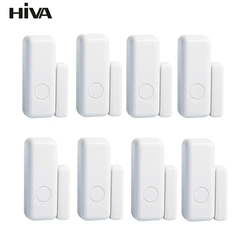HIVA wireless magnetic door & window sensor EV1527 coding mode RF 433MHz for home security alarm system home burglar alarm kits