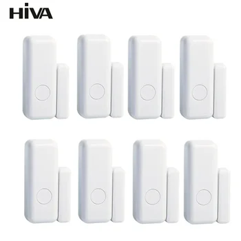 HIVA Wireless Magnetic Door & Window Sensor EV1527 Coding Mode RF 433MHz for Home Security Alarm System Home Burglar Alarm Kits 1