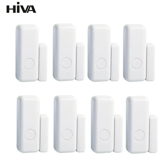 HIVA Wireless Magnetic Door & Window Sensor EV1527 Coding Mode RF 433MHz for Home Security Alarm System Home Burglar Alarm Kits 1