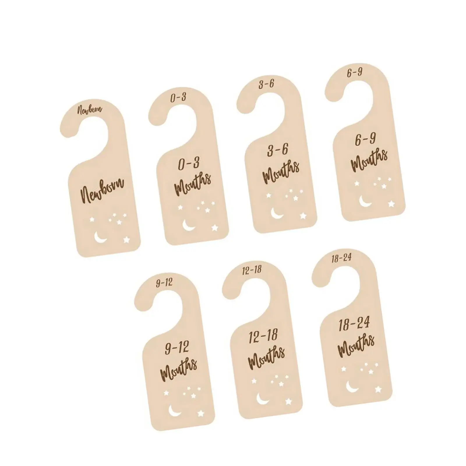 

7x Newborn Baby Toddler Clothes Dividers Infant Wardrobe Divider Label for Photography Props Baby Newborn Registry Shower Gifts