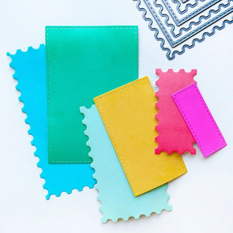 Mmao Crafts Metall-Stahlschneidewerkzeuge, Zahnrad-Rechteckrahmen, Scrapbooking, Papier-/Fotokarten, Prägeformen
