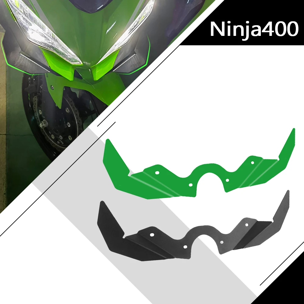 

2023 Motorcycle Front Fairing Pneumatic Wing Lets Tip Downforce Wings Air Deflector For Kawasaki Ninja 400 ninja400 2018-2022