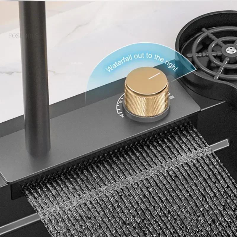 Stainless Steel Kitchen Sinks Nano Black Rainfall Waterfall Large Single-slot Kitchen Household Dish Sink Hand-washing Basin K 5