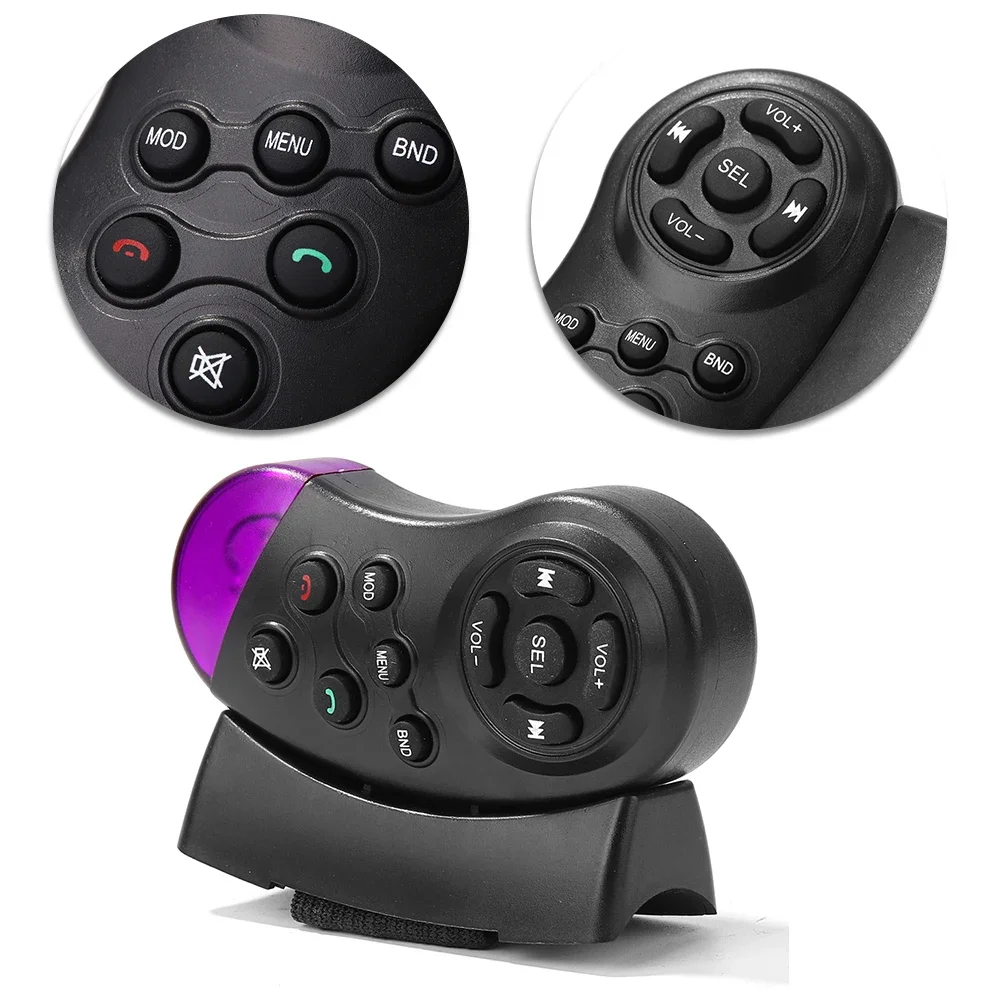 Steering Wheel Remote Control 1Key Universal Wireless For Car Music Radio DVD VCD Without Battery