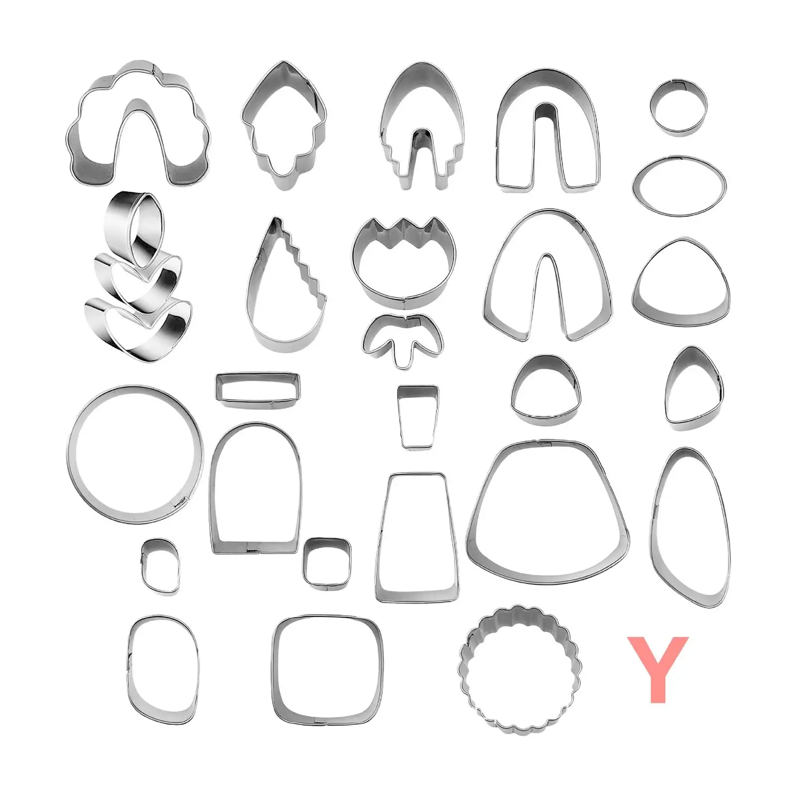 주얼리 제작용 DIY 스테인레스 스틸 모양 커터, 클레이 커터 28 개