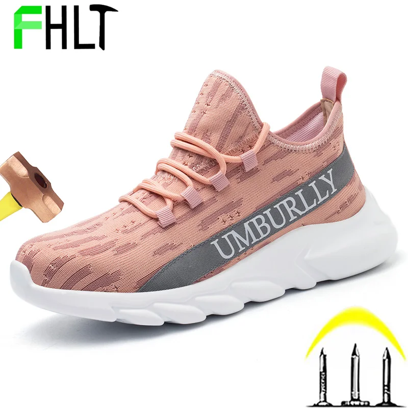 

Work Safety Shoes Women Steel Toe Anti-puncture Indestructible Lightweight Breathable Safety Boots Kevlar Insole Work Sneakers