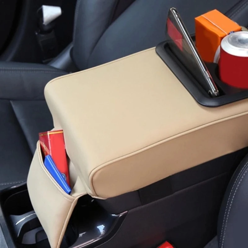Car Armrest Cushion Box With Cup Holder 1PC Sadoun.com
