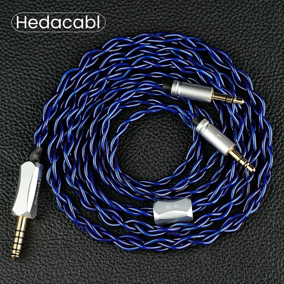 Hedacabl HD-01 4 コア OCC ヘッドフォン ケーブル、デュアル 3.5mm