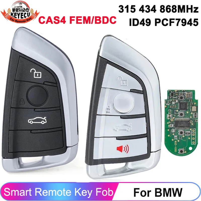 

KEYECU 315/434/868MHz For BMW FEM BDC CAS4 CAS4+ 1 3 5 7 Series X1 X3 X5 X6 X7 2011-2017 PCF7945 Remote Keyless Go Car Key Fob