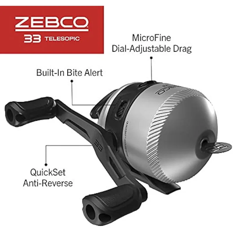 Zebco 33 Spinning Reel and Telescopic Fishing Rod Combo - AliExpress