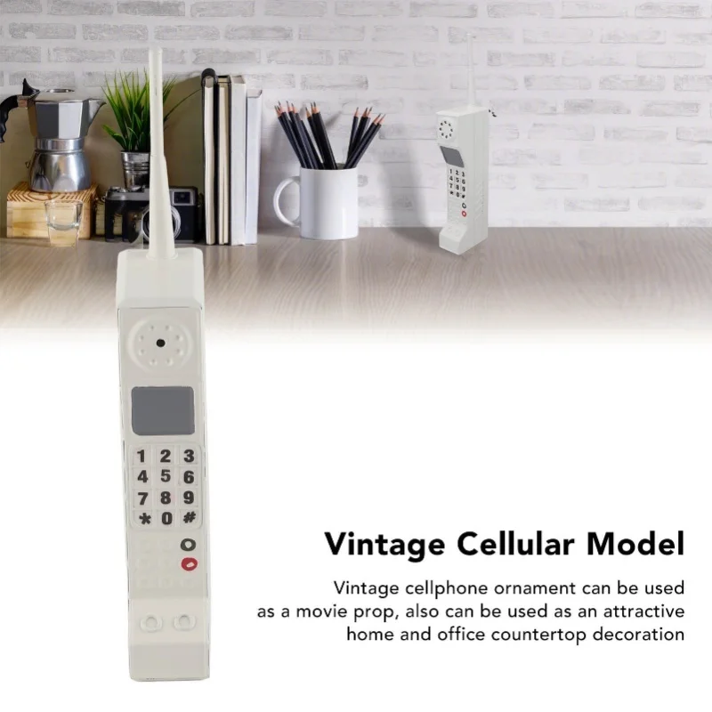 Modello di cellulare retrò Modello di telefono cellulare vecchio stile Ornamento Simulazione vintage Puntelli fotografici per palcoscenico domestico Bianco Rosa - immagine 3