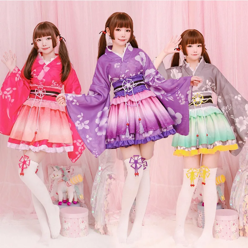 

Sakura Role-Playing Lovelive Summer Festival Bathrobe Awakening Himeki Shinji Short Kimono Cos Pure Land House Dance Clothes