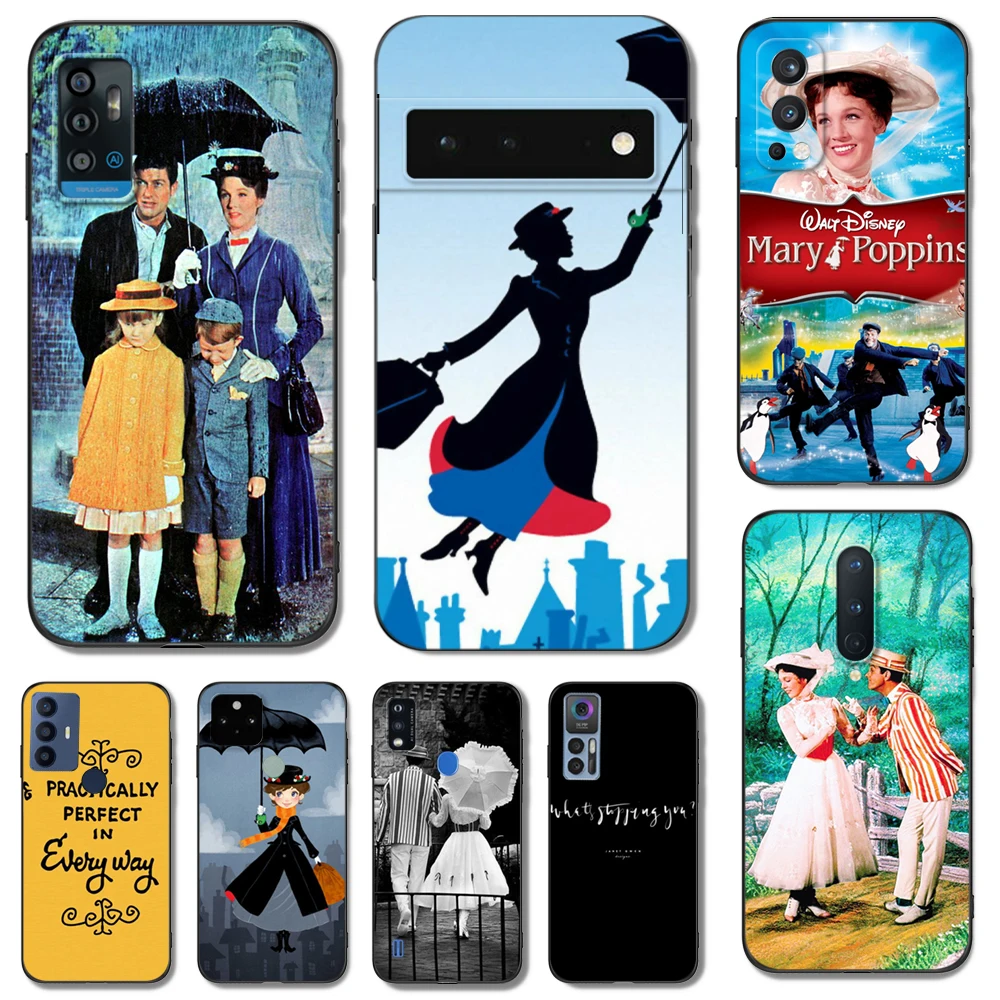 Nero Caso Di Tpu Per Tcl Telefono 20 20L 10 Lite 10L Plus Pro 20E 20R 20Se 20Xe 205 20B 20Y Mary Poppins