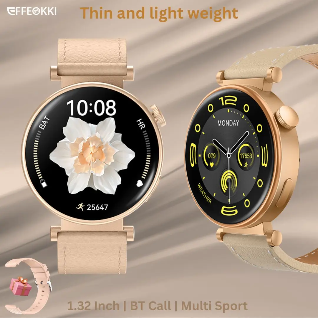 Amoled Smart Dial Watch para mulheres, monitor de saúde feminina, Smartwatch de luxo à prova d'água, 2 correias, moda 2024