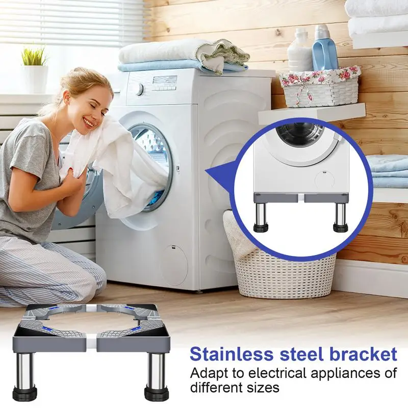 Washing Machine Pedestal Universal Washer Dryer Stand Heavy Duty Washing Machine Riser With 4 Strong Feet Laundry Pedestal For