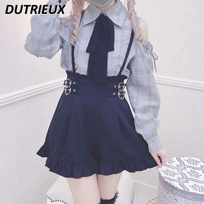Mine Series Spring and Summer New Women's College Style Age-Reducing Sweet Hot Girl High Waist Slimming Suspender Shorts