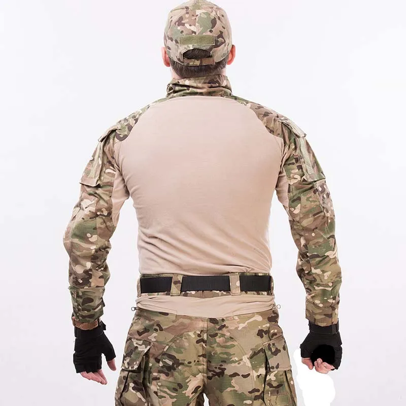Outdoor Paintball Work Clothing Wear resistant Uniform Combat Shirts Cargo Pants Knee Pads Pants Windproof Suits 5