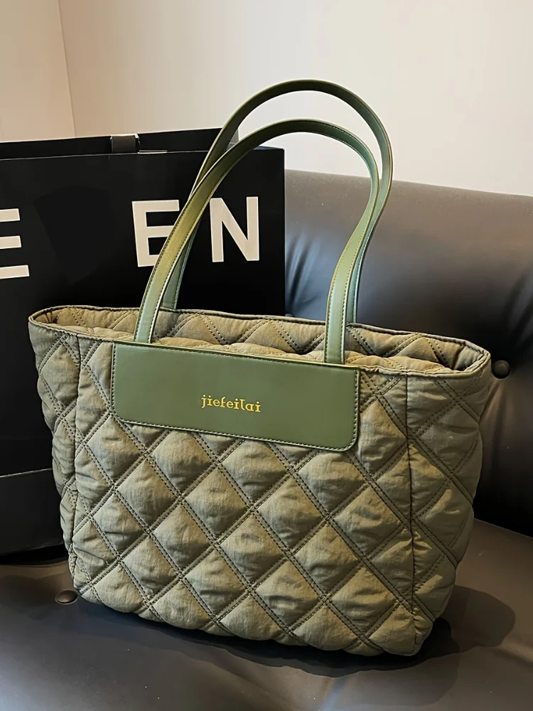 Solid Color Simple Puffer Handbag
