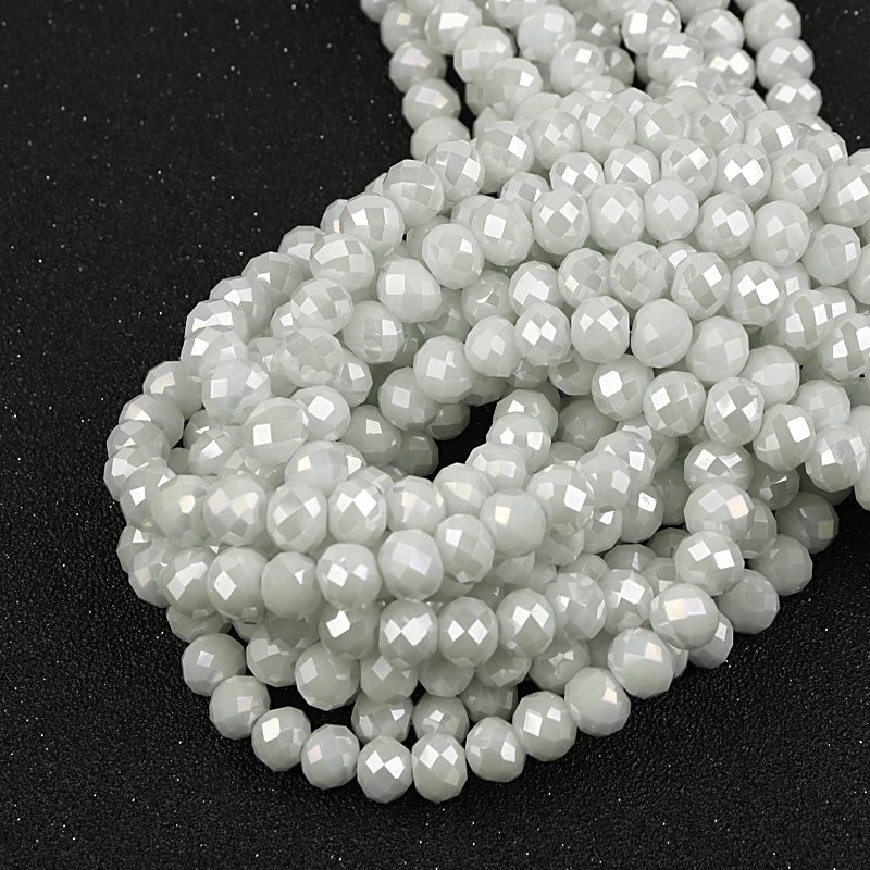 Round Faceted Colorful Glass Beads for Jewelry Making and DIY Projects