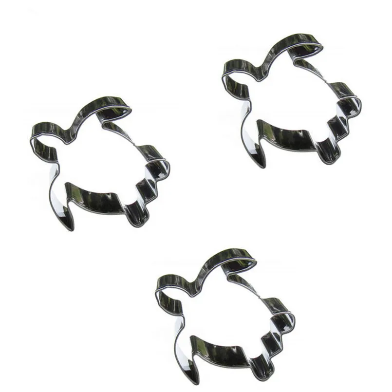 3pcs Baby turtles Cookie cutter Biscuit Embossing Machine Pastry Fudge Stainless Steel Baking Mould Cake Decorating kitchen Tool