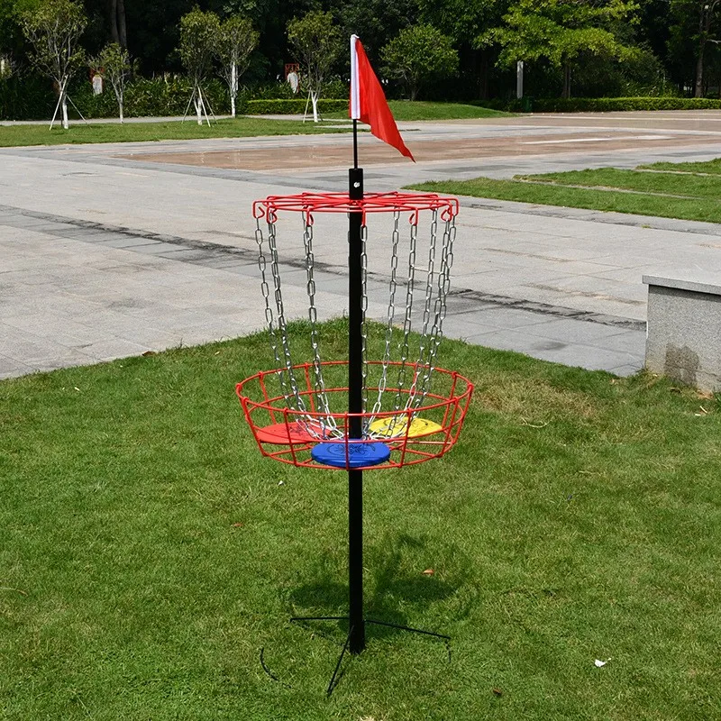Hot Selling 12 Chains Disc Golf Basket Portable Flying Disk Disc Golf Target Outdoor Game Flying with Flag