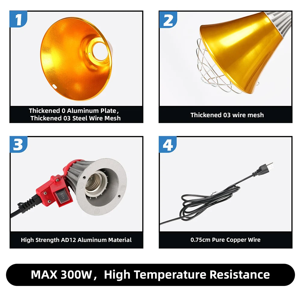 Livestock Poultry Breeding Lampshade Heating Lampshade 220V Insulation Thermal Insulation Equipment Breeding Supplies