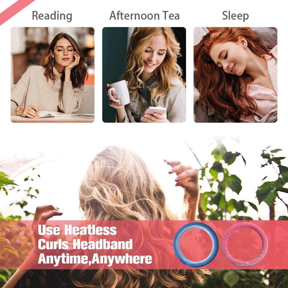 

Lazy No Heat Round Curler - No Heat Curling Iron Headband Lazy Curling Iron Sleep Overnight Curling Wave Curler Hairstyle Design