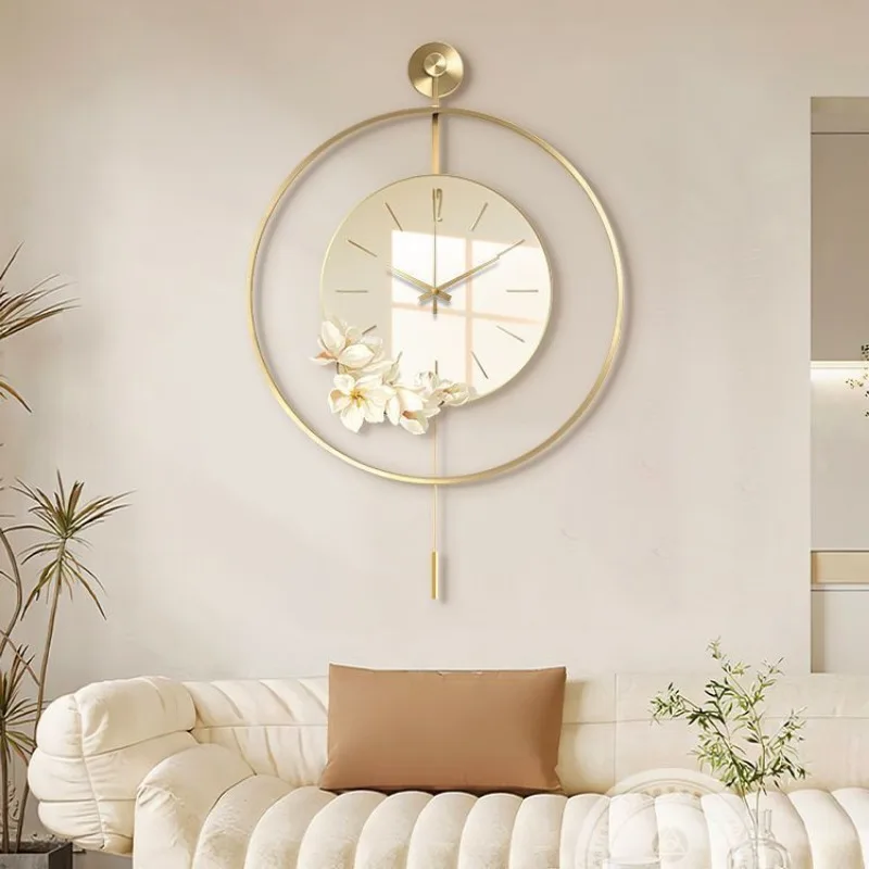 

Nordic Home Decor Wall Clock Small Fresh Flower Living Room Decoration Silent Clock Creative Fashion Watch Wall Hanging