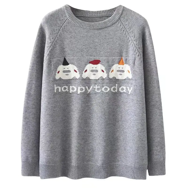 3XL 4XL PLUS SIZE WEomen's  Sweater Autumn Winter Soft Jacquard Loose Warm Pullover O-Neck Jumpers 8326