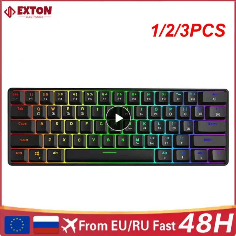 

1/2/3PCS SK61 61 Key Mechanical Keyboard USB Wired LED Backlit Axis Gaming Mechanical Keyboard Gateron Optical Switches For