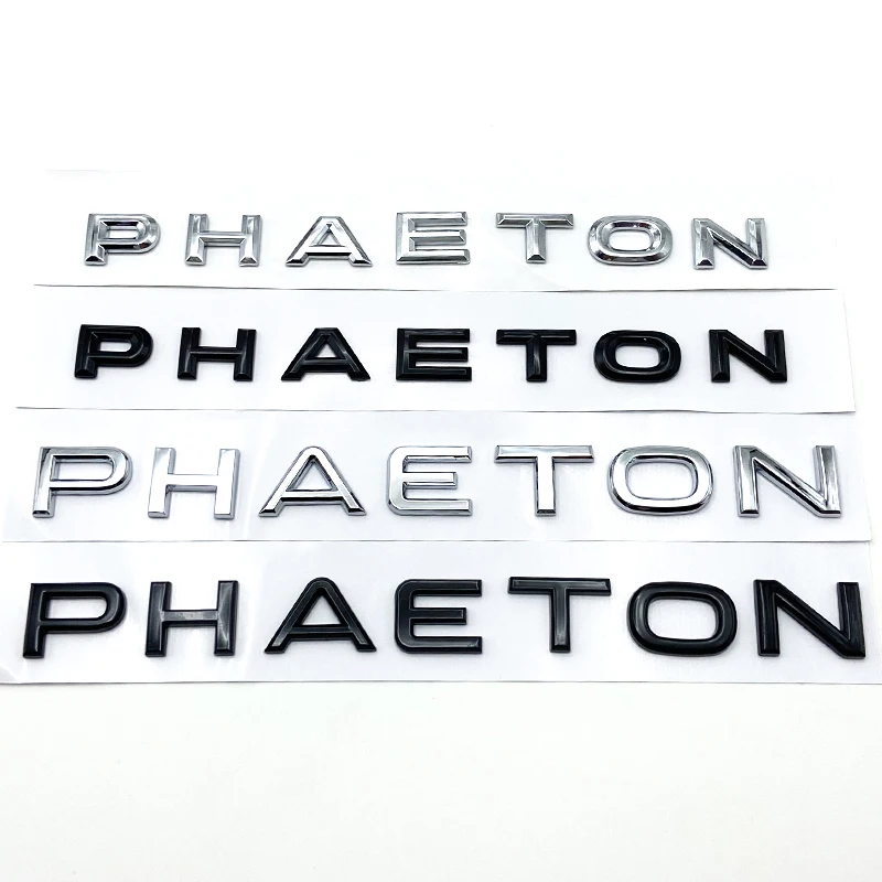 Volkswagen 3D ABS PHAETON Car Letter Sticker Tail Bumper Badge Auto Rear Trunk Emblem Decals Styling Accessories