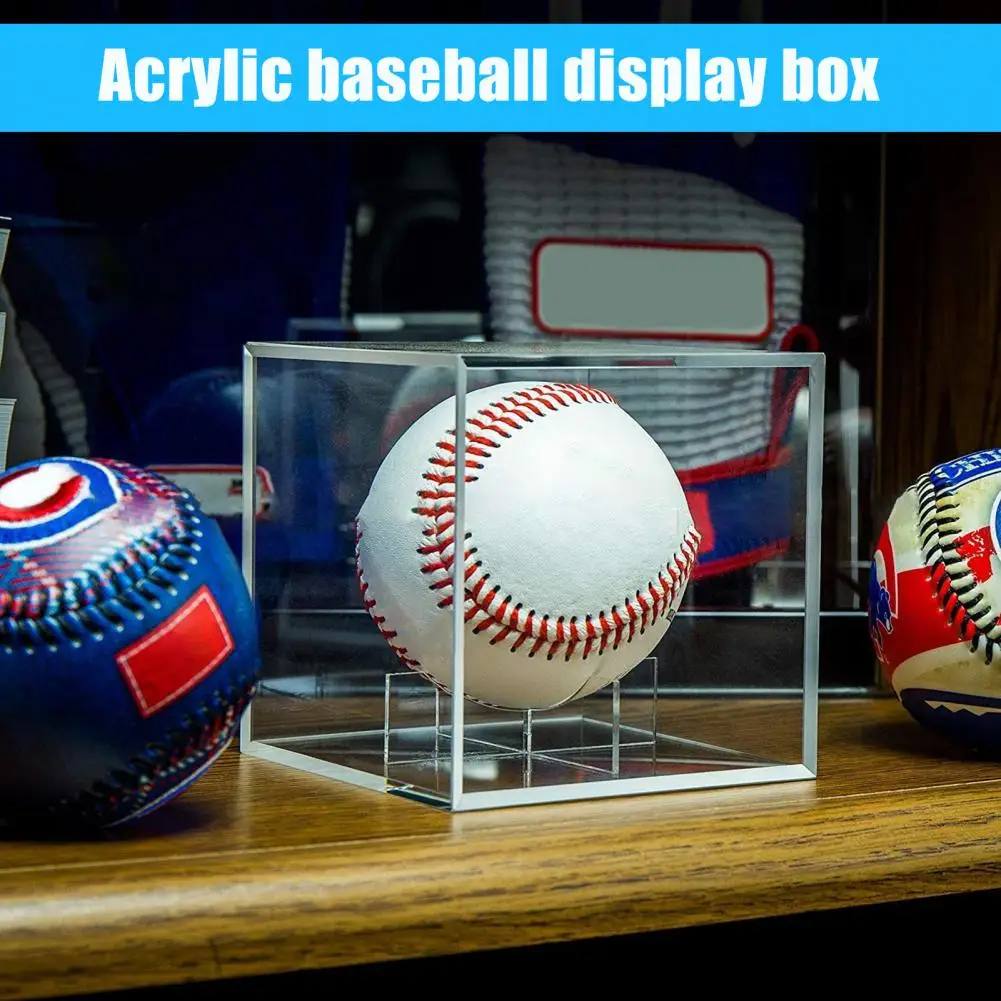 Baseball Display Box Basketball Holder Acrylic Baseball Display Case Uv Protected Transparent Cube for Golf Tennis Billiard