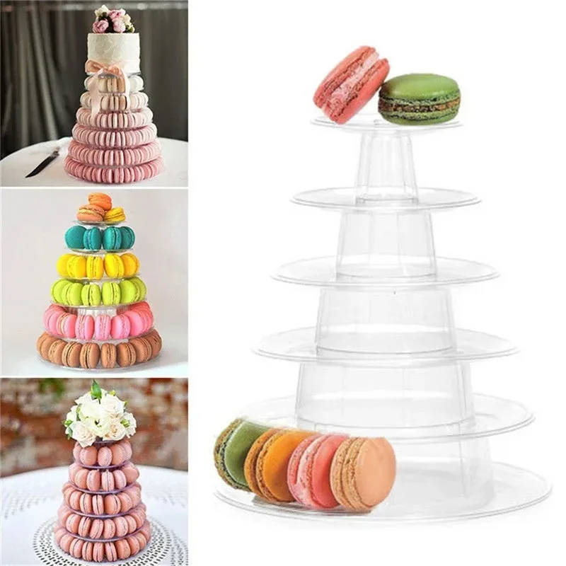 6-Tiers Cake Display Stand Cupcake Tower Rack Cake Stands PVC Tray For Wedding Birthday Cake Decorating Tools Bakeware