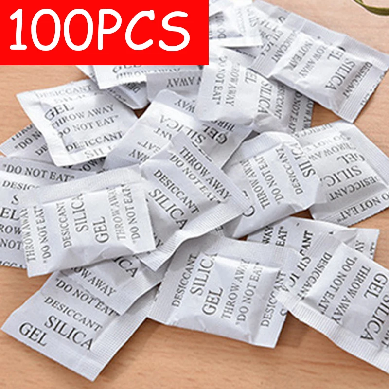 Silica Gel Dehumidifier 100-300PCS Packs Non-Toxic Damp Moisture Absorber For Room Clothes Food