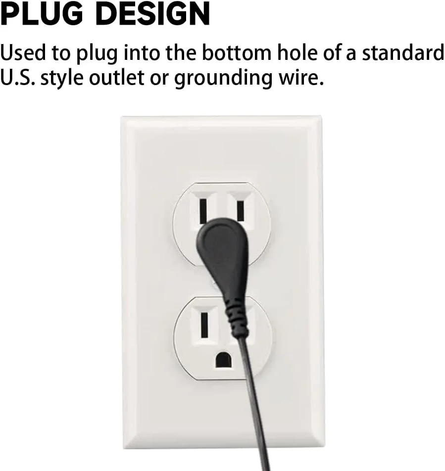 Grounding Cord 15 Foot(4.5M)High Continuity Grounding Cord Earth Connected Snap Connect Fits Most Popular Brands