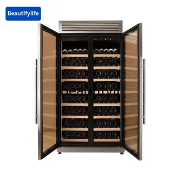 a56 Constant Temperature Wine Cabinet Double Door Tempered Glass Wine Cabinet for Restaurant Display Refrigerated Wine Cabinet