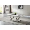 Marble Top Coffee Table, Rectangular Living Room Table Marble Cocktail Table Mirrored Stainless Steel U-Base, Sofa Coffee Table 6