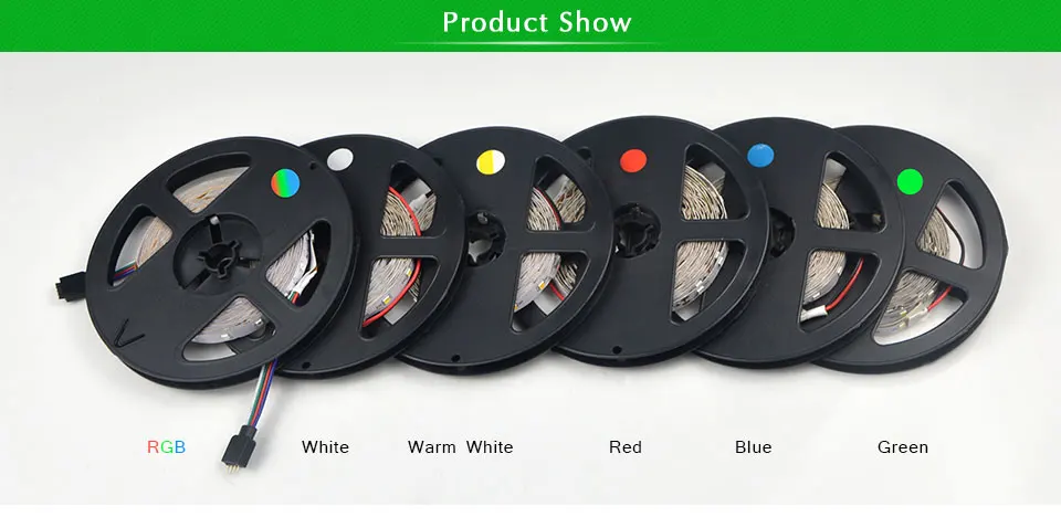 Description Picture 6 of item5M 12V LED Strip Light 2835 Blue Red RGB Led Lights for Room Wall Decoration Lighting 60LEDs/M Flexible LED Diode Tape Ribbon