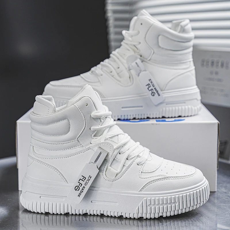 Autumn and winter high top men's shoes, trendy board shoes, versatile sports and leisure shoes for teenagers 1