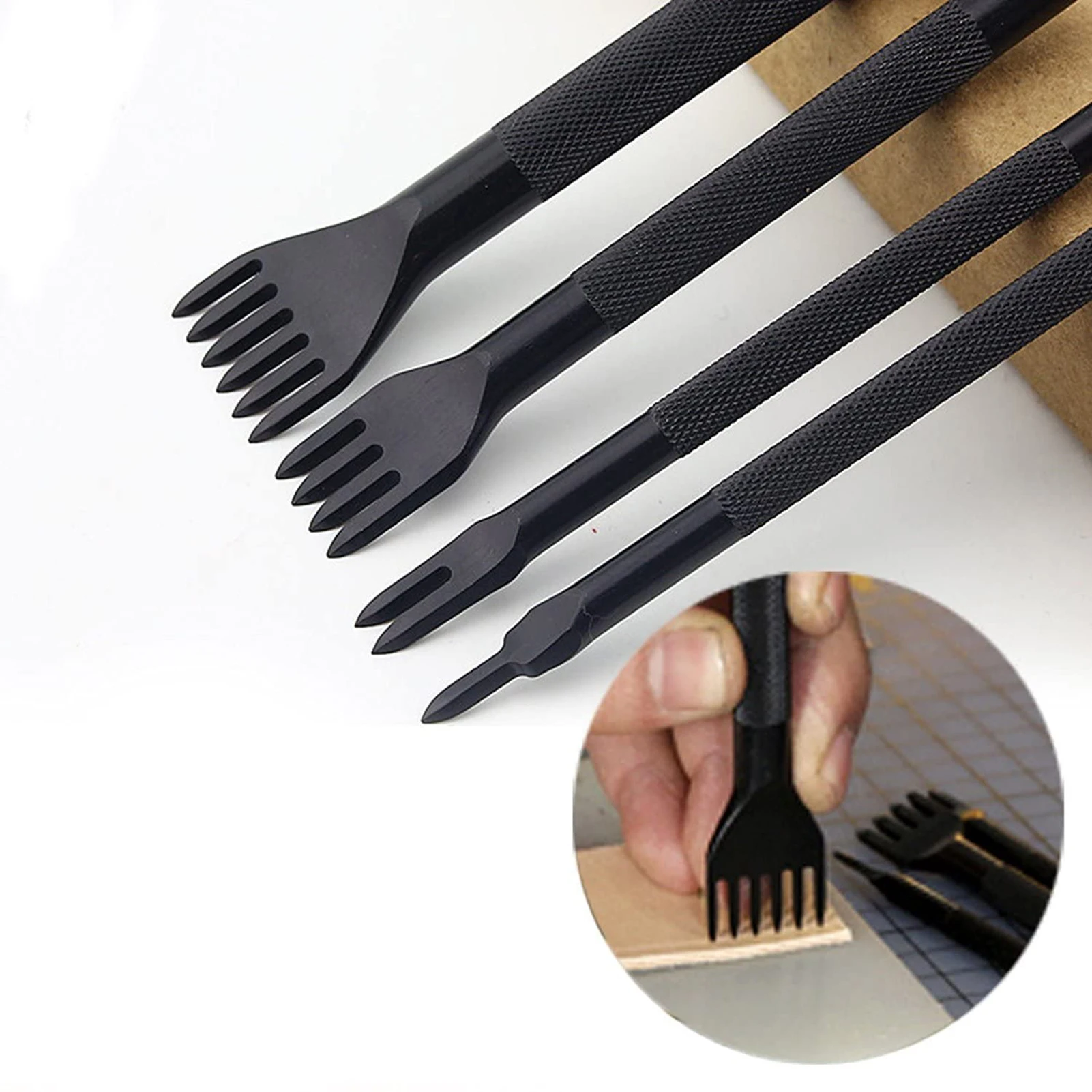 Leather Sewing Tools Craft DIY Hand Stitching Kit Groover Awl Waxed Thimble