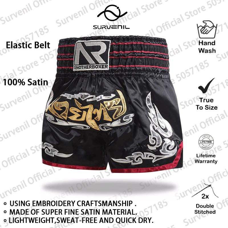 Muay Thai Shorts Professional Kick Boxing Pants Men Women Kids Embroidery Gym Martial Arts Grappling Kickboxing Training Clothes 3