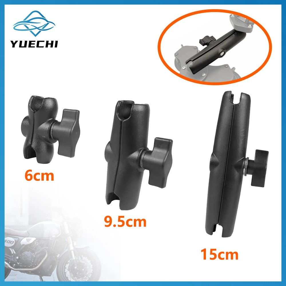 Aluminum Alloy Double Socket Arm 25mm/1 Inch Ball Head Holder Mount 6/9.5/15cm Clamp Bicycle Motorcycle Camera Extension